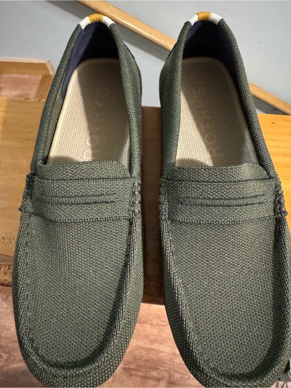 Rothy's Olive Canvas Penny Loafers